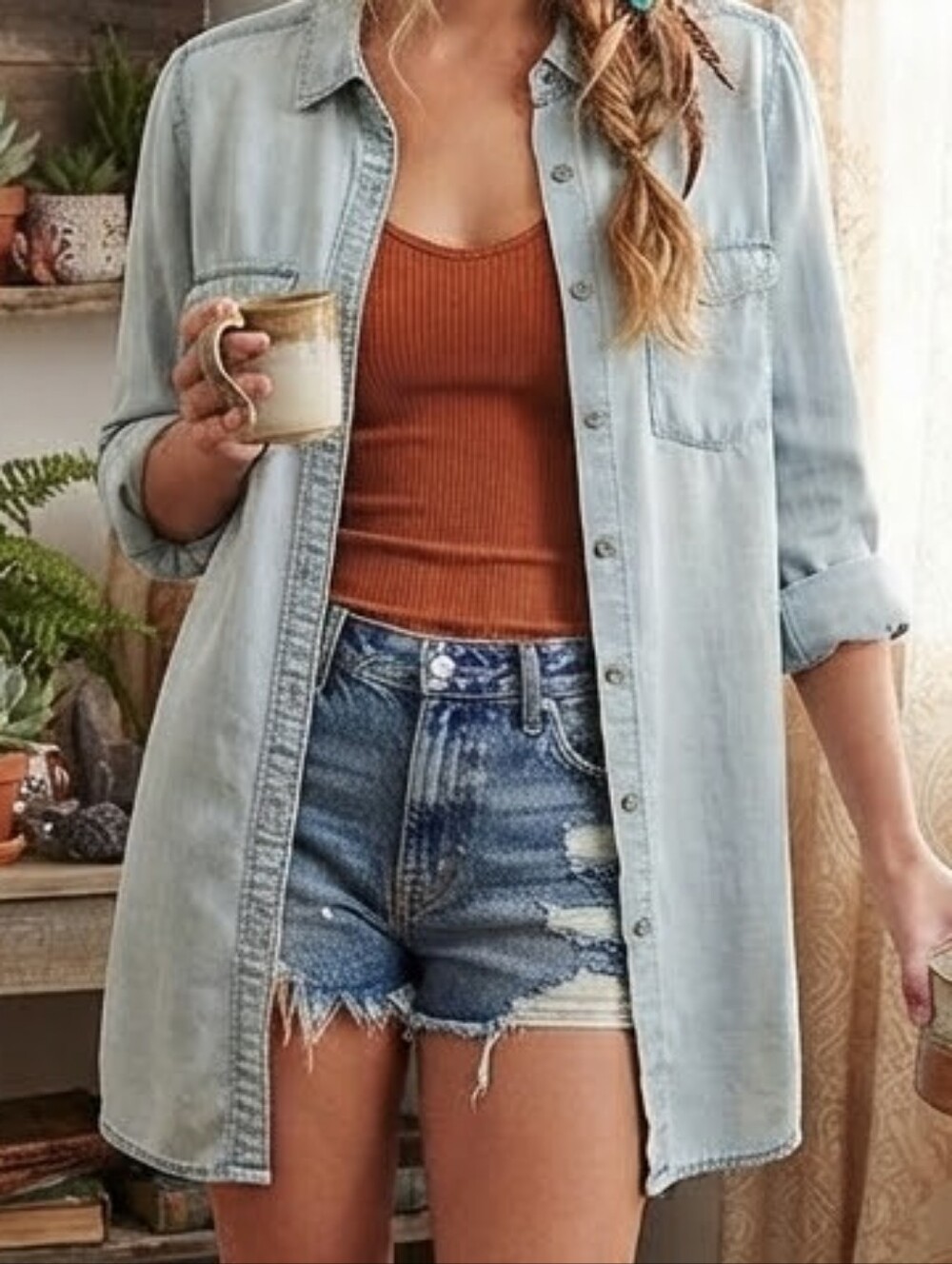 ✅3/40$ Tencel chambray shirt tunic